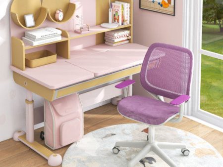 Swivel Mesh Children Computer Chair with Adjustable Height-Purple Online Sale