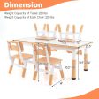 Kids Table and Chairs Set for 4 with Graffiti Desktop-Natural Online Hot Sale