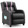 Kids Recliner Chair with Side Pockets and Footrest-Pink Supply