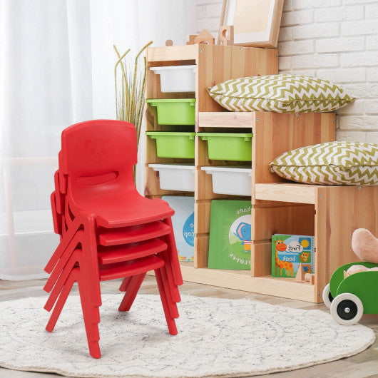 4-pack Kids Plastic Stackable Classroom Chairs-Red For Cheap