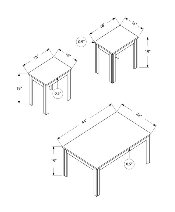 Set of Three 44  Taupe Coffee Table Hot on Sale