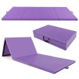 4-Panel PU Leather Folding Exercise Mat with Carrying Handles-Purple For Discount