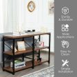 3 Tier 47 Inch Console Metal Frame Sofa Table-Rustic Brown Online now