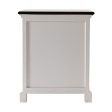 Distressed White and Deep Brown Nightstand With Shelves Cheap