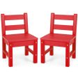 2 Pieces Kids Learning Chair set with Backrest-Red Fashion