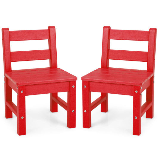 2 Pieces Kids Learning Chair set with Backrest-Red Fashion