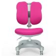 Adjustable Height Student Chair with Sit-Brake Casters and Lumbar Support for Home and School-Pink Online now