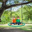 40 Inch Spider Web Tree Swing Kids Outdoor Play Set with Adjustable Ropes-Green Supply