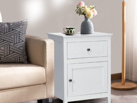 2-Tier Accent Table with Spacious Tabletop-White Online Hot Sale