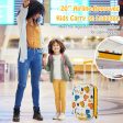 20 Inch Kids Rolling Luggage Foldable Hardshell Carry-on Suitcase on Wheels-Yellow Sale