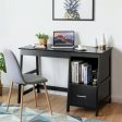 47.5 Inch Modern Home Computer Desk with 2 Storage Drawers-Black Discount