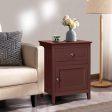 2-Tier Accent Table with Spacious Tabletop-Espresso Supply