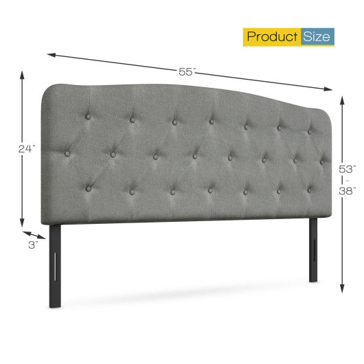 Faux Linen Headboard with Adjustable Heights-Light Gray Online Hot Sale