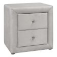 21  Light Gray Velvet Two Drawer Nightstand Supply