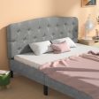 Faux Linen Headboard with Adjustable Heights-Light Gray Online Hot Sale