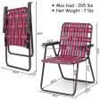 6 Pieces Folding Beach Chair Camping Lawn Webbing Chair-Red For Cheap