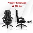 Gaming Chair Racing Style Swivel Chair with Footrest and Adjustable Lumbar Pillow-Gray Online now