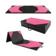 10  x 4  x 2  Folding Exercise Mat with Hook and Loop Fasteners-Black & Pink Sale