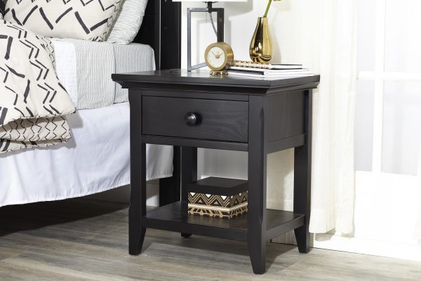 24  Black One Drawer Nightstand Sale