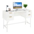 48 Inch Home Office Computer Desk with 4 Drawers-White For Discount