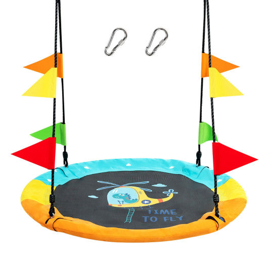 40 Inch Indoor Outdoor Flying Saucer Tree Swing with Hanging Strap Fashion