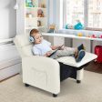 Ergonomic PU Leather Kids Recliner Lounge Sofa for 3-12 Age Group-White Online now