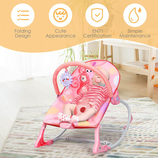 Adjustable Toddler Swing Bouncer & Rocker-Pink For Discount