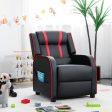 Kids Recliner Chair with Side Pockets and Footrest-Red on Sale