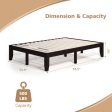 14 Inch Full Size Wood Platform Bed Frame with Wood Slat Support-Brown For Discount