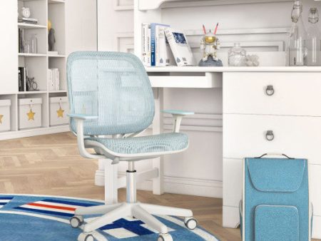 Swivel Mesh Children Computer Chair with Adjustable Height-Blue Online