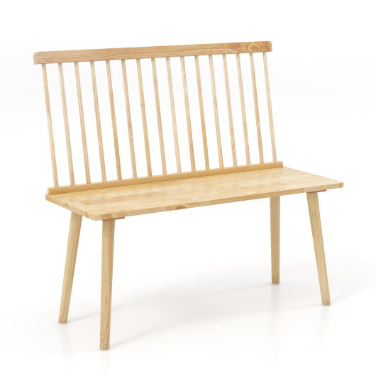 Entryway Bench for 2 with Spindle Back for Kitchen Dining Room Hallway-Natural Online Sale