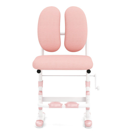 Ergonomic Height-adjustable Kids Study Chair with Double Back Support-Pink Hot on Sale