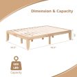 14 Inch Full Size Wood Platform Bed Frame with Wood Slat Support-Natural Hot on Sale