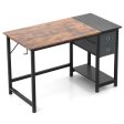 48 55-Inch Home Office Desk with 2 Drawers Hanging Hook-S Online