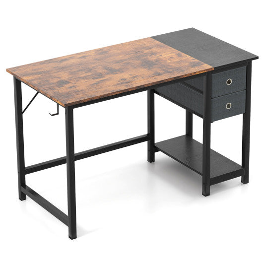 48 55-Inch Home Office Desk with 2 Drawers Hanging Hook-S Online