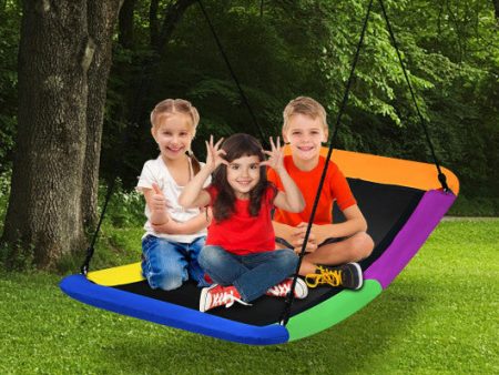 700lb Giant 60 Inch Skycurve Platform Tree Swing for Kids and Adults-Multicolor Sale