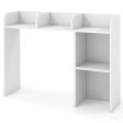 3-Tier Multipurpose Desk Bookshelf with 4 Shelves-White For Discount