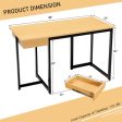 48  Computer Desk with Metal Frame and Adjustable Pads-Natural Online Hot Sale