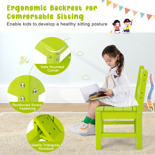 2 Pieces Kids Learning Chair set with Backrest-Green Online Sale