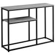 42  Gray And Black Frame Console Table With Storage Hot on Sale