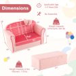 Ultra Soft Velvet Kids Sofa Chair Toddler Couch with Ottoman-Pink Discount