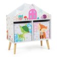 Kids House-shaped Bookshelf with 2 Storage Bins for Kids Room Playroom-White Fashion