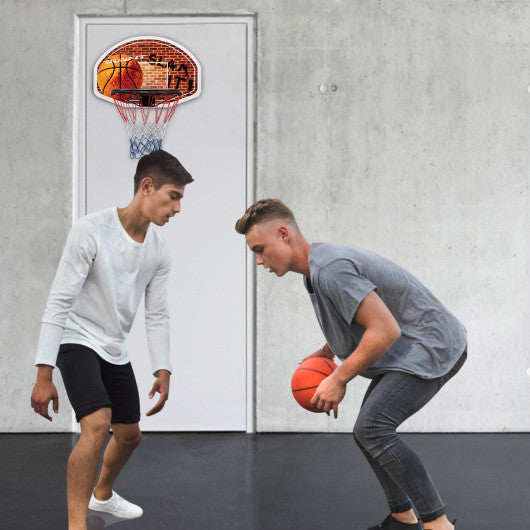 Wall Mounted Fan Backboard with Basketball Hoop and 2 Nets Online Sale