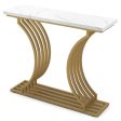 39-Inch Gold Entryway Table Modern Console Table with Faux Marble Tabletop-Golden Online Hot Sale