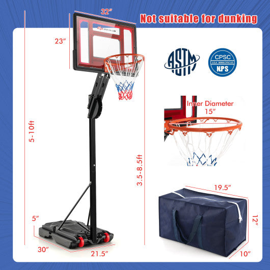 Basketball Hoop with 5-10 Feet Adjustable Height for Indoor Outdoor Online