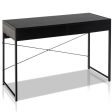 2-Drawer Home Office Desk with Steel Frame-Black Online