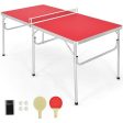 60 Inch Portable Tennis Ping Pong Folding Table with Accessories-Red Sale