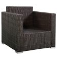 4 Pieces Brown Wicker Rattan Sofa Furniture Set Patio Garden Lawn Cushioned Seat Online Sale