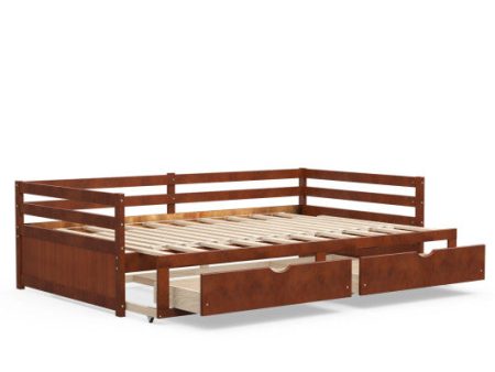 Extendable Twin to King Daybed with Trundle and 2 Storage Drawers Hot on Sale