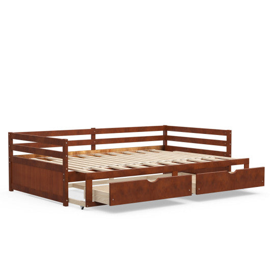 Extendable Twin to King Daybed with Trundle and 2 Storage Drawers Hot on Sale